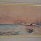 Old watercolor painting of seaside landscape signed H. Jeannolle 19th century