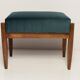 Vintage mid-century petrol blue velvet stool, Edmund Homa, Europe, 1960s.