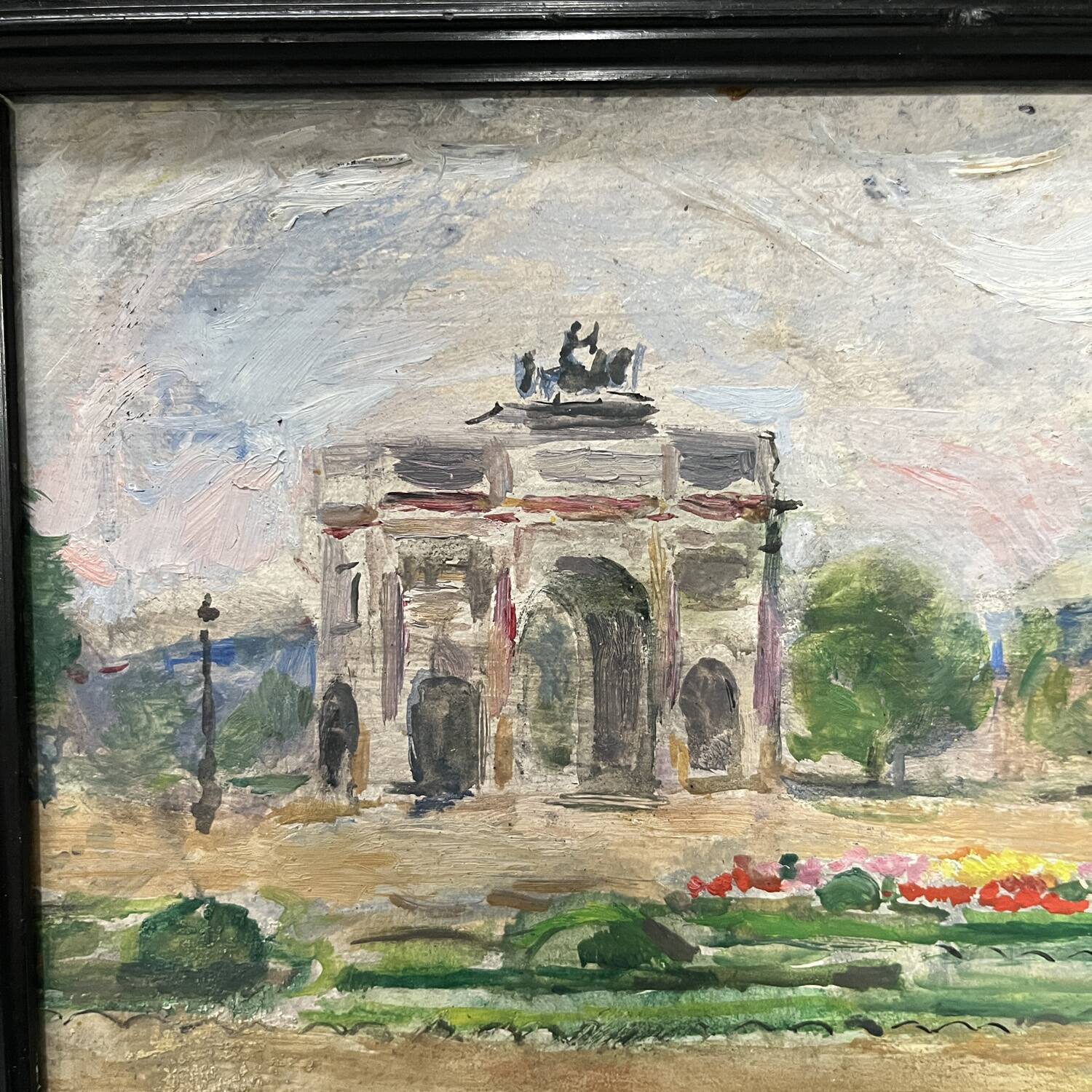 Mid-20th century painting "The Louvre Carousel"