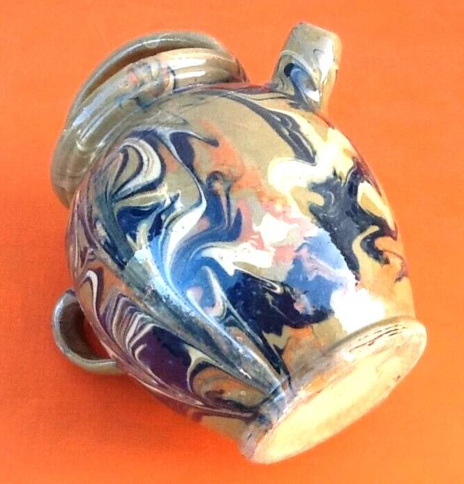 Année 1940 Chevrette / Cruche à eau provençale terre cuite émaillée