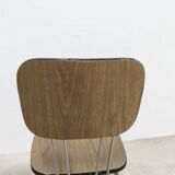 Paire de chaises Formica 1970 pieds Eiffel marron