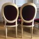 Lot of six Louis XVI chairs purple velvet patinated wood