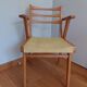 Bridge chair with armrests Scandinavian style yellow skaï