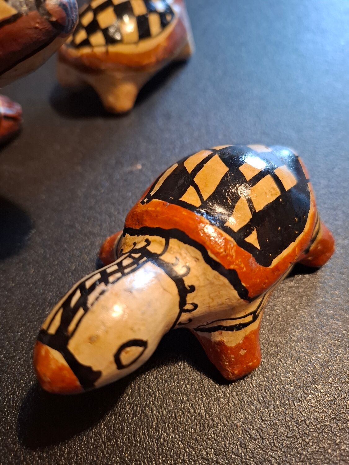 Traditional Berber ceramic turtle family