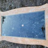 Pink marble and wrought iron coffee table