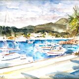 Watercolor port view