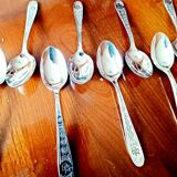 Set of 12 small Christofle Art Deco spoons