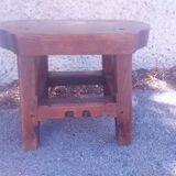 Brutalist wooden stool