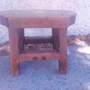 Brutalist wooden stool