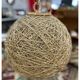 Suspension ball fixture vintage rattan-style twine