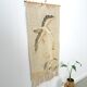 Tapisserie héron suspendu mural oiseau vintage