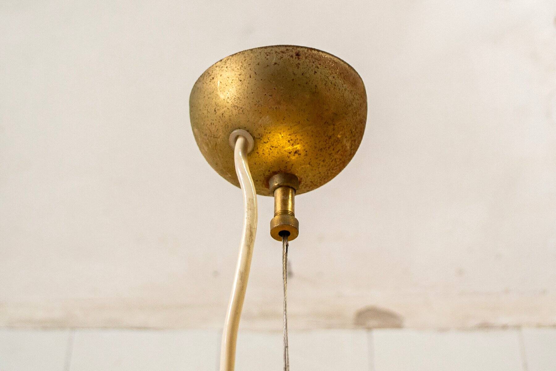 Suspended glass lamp from Murano, Italy, 1970s