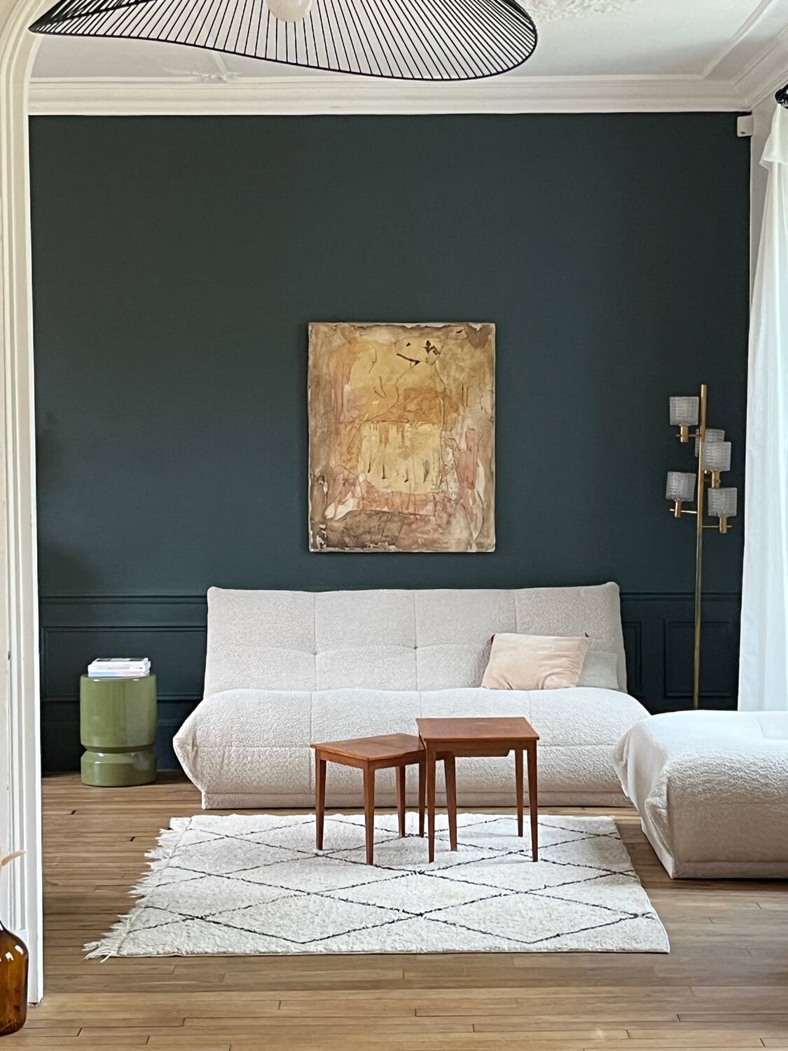 SIA white bouclette designer sofa