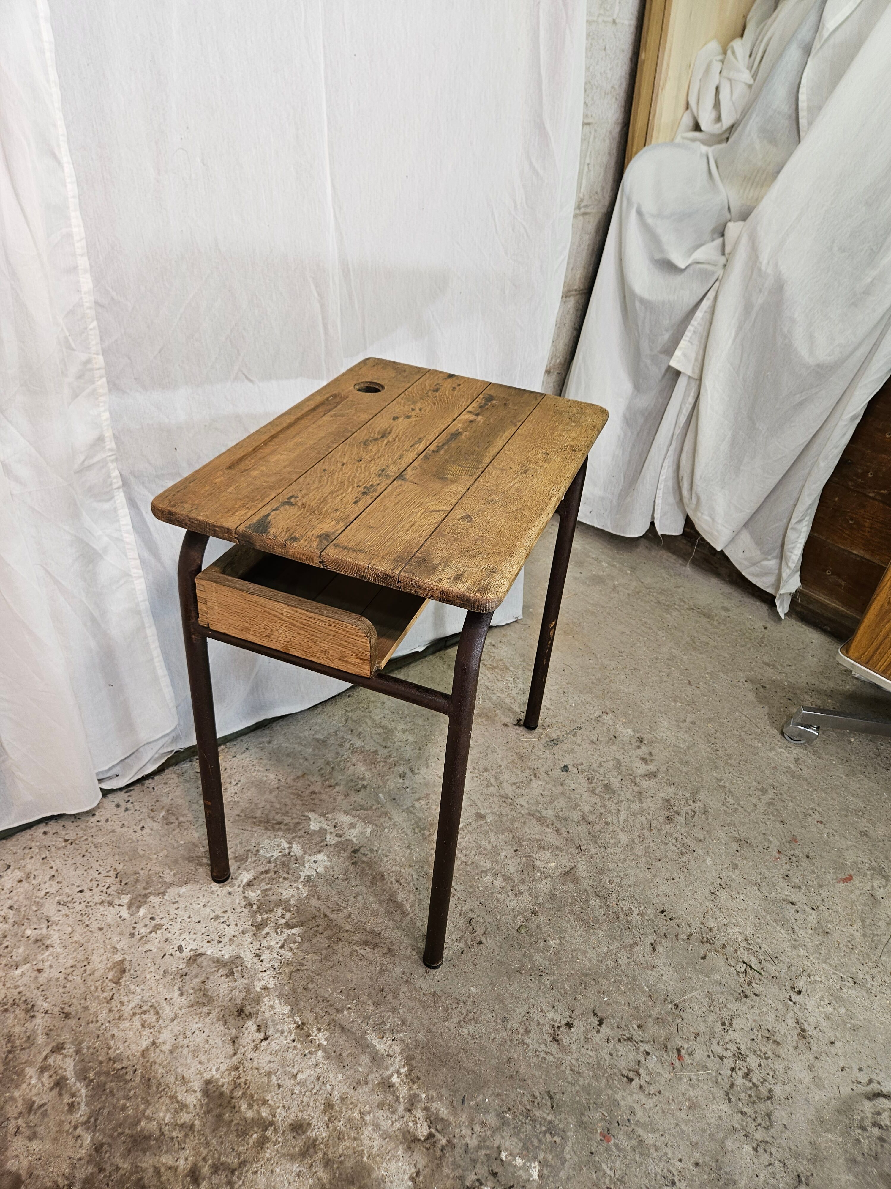 School desk 1950 one place adult size with locker
