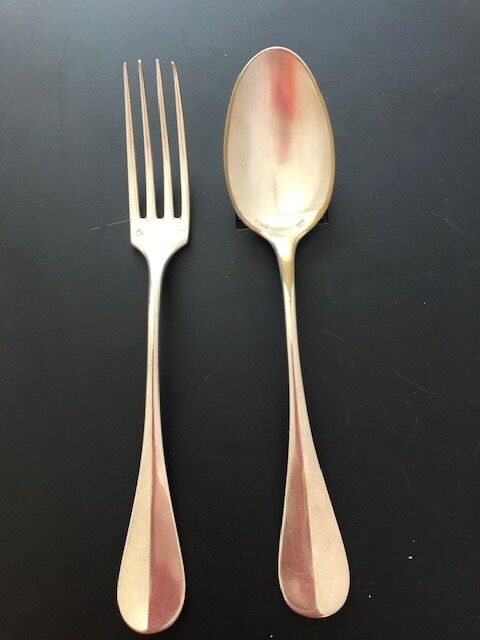 Silver-plated metal dessert cutlery ag