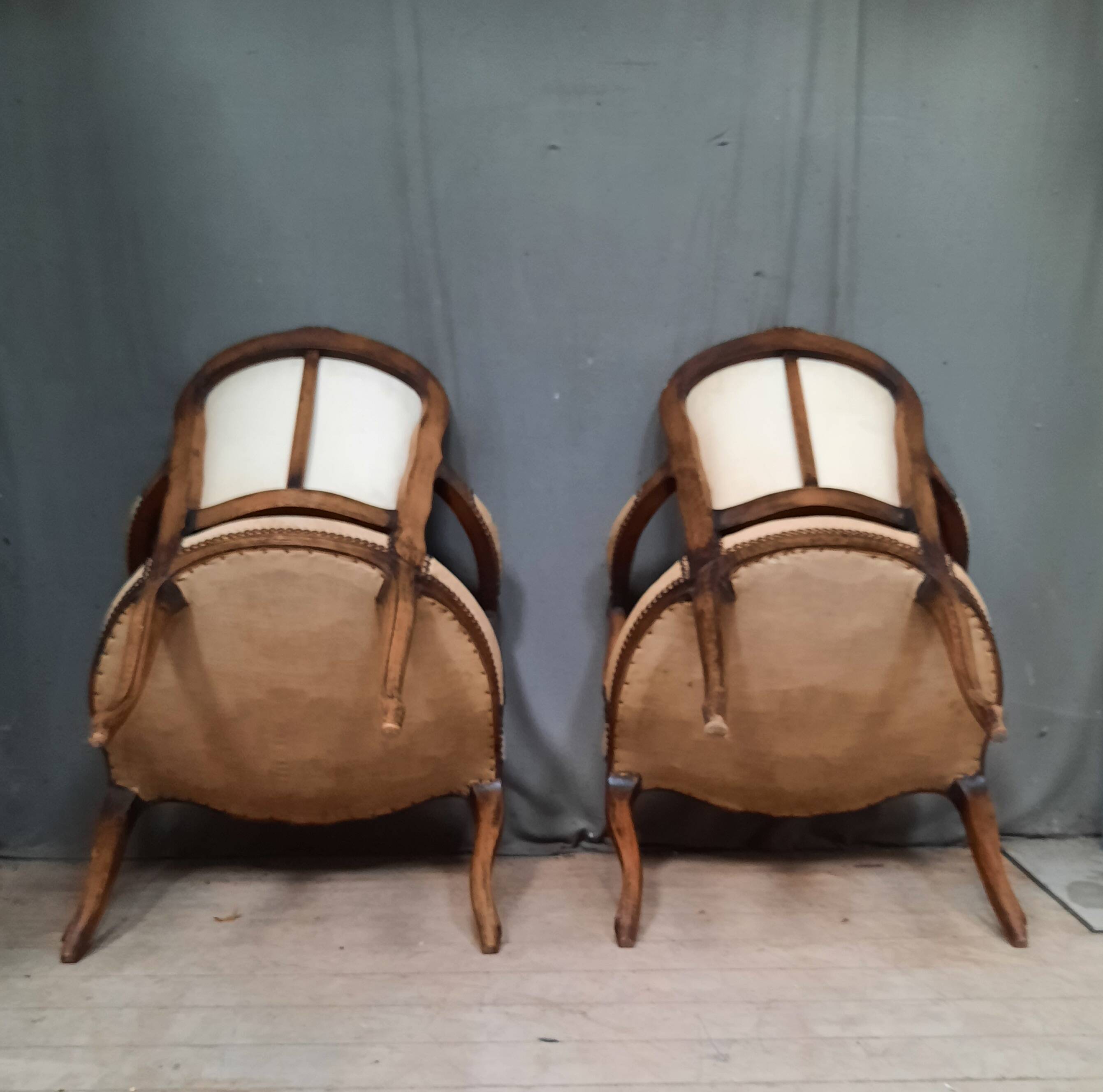 Pair of Louis XV style canriolet