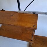 Wall shelf in oak and copper from the 50s