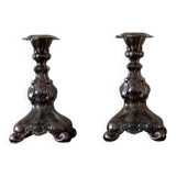 Pair of silver plated vintage candle holders by GAB Sweden