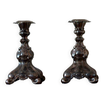 Pair of silver plated vintage candle holders by GAB Sweden