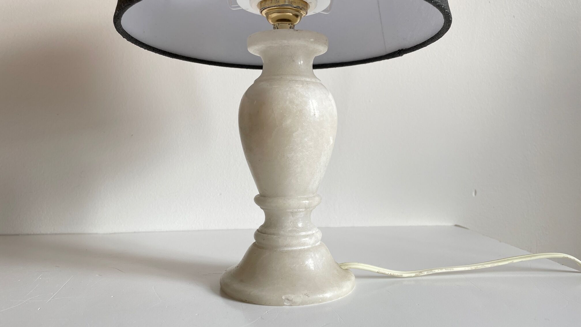 Lampe pieds en pierre d’albatre vintage