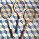 3 vintage wooden tennis rackets