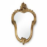 Miroir ovale belge du 20e siècle avec cadre doré de style Louis XV