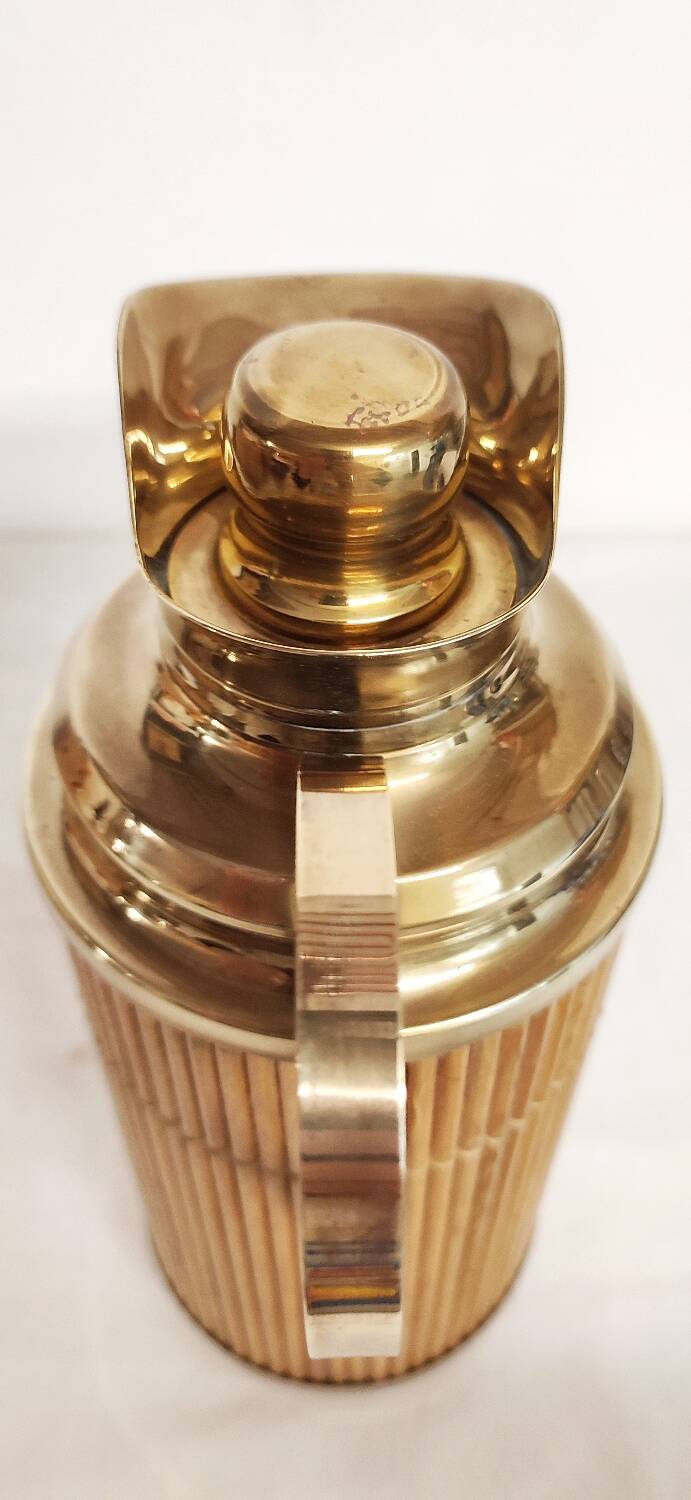 Brass and wood thermos. Spain, 1960s.