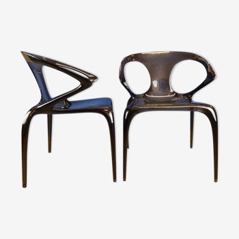 Set of AVA Rochebobois bridge armchairs by Song Wen Zhong