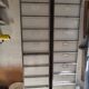 Set of 2 industrial (vintage) iron cabinets/shelves.