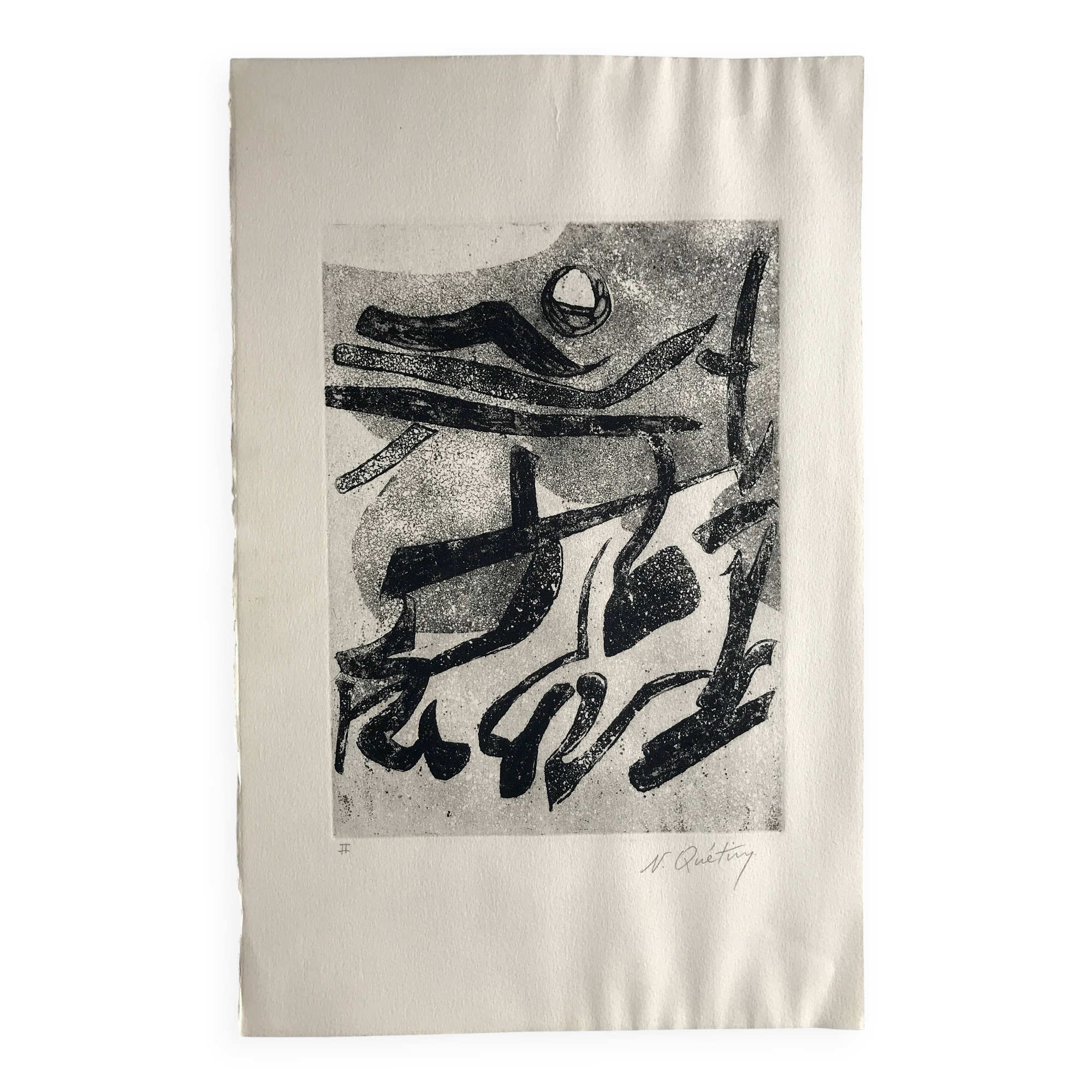 Nicole quétin, the night, c. 1990. etching signed in pencil