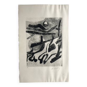 Nicole quétin, the night, c. 1990. etching signed in pencil