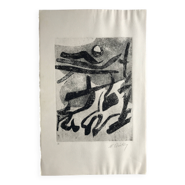 Nicole quétin, the night, c. 1990. etching signed in pencil