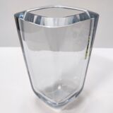 Thick transparent glass vase by strombergshyttan, sweden 1960s