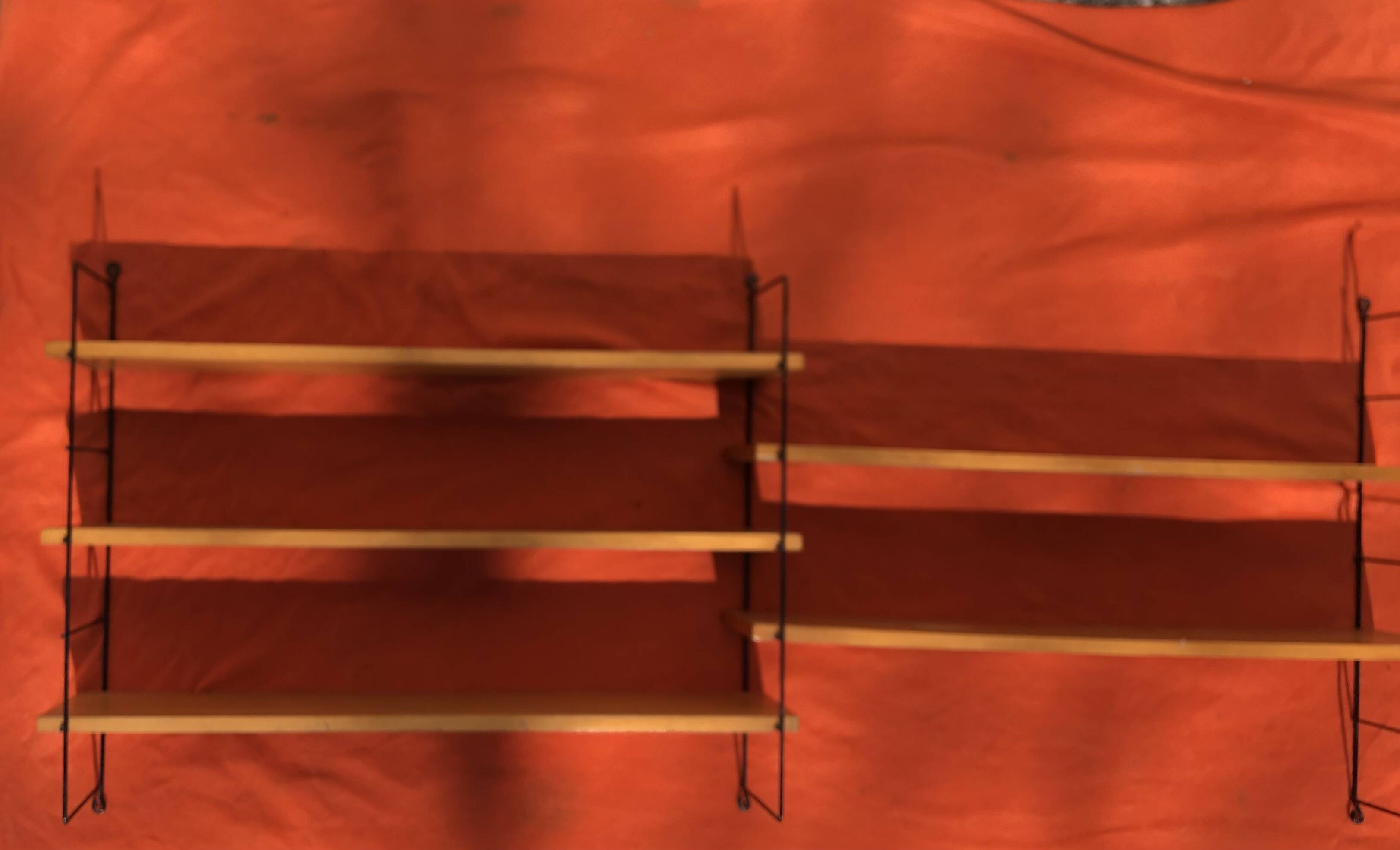 String double wall shelf from the 60s