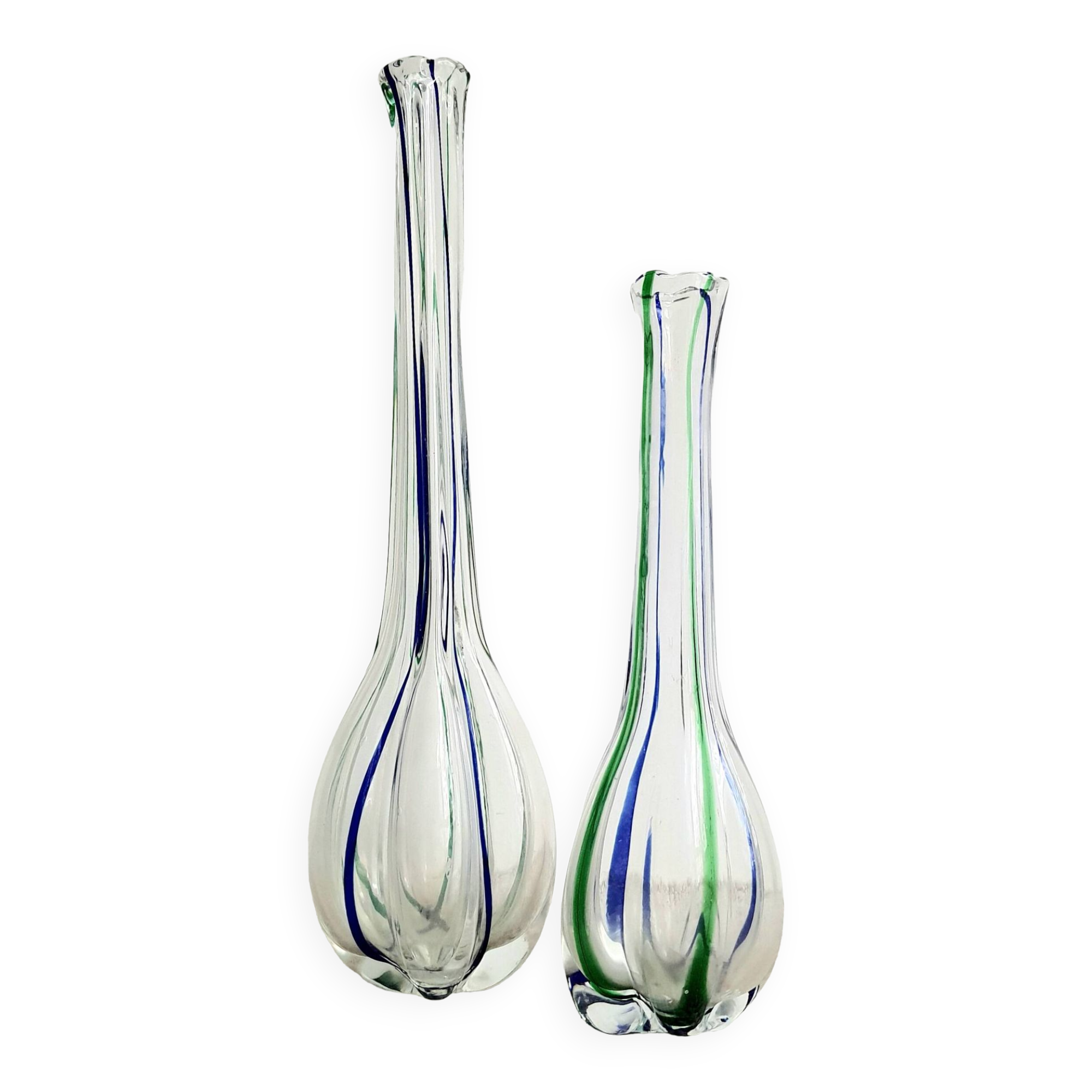Pair of Murano glass vases by Archimède Seguso for MCM Vintage from the 70s