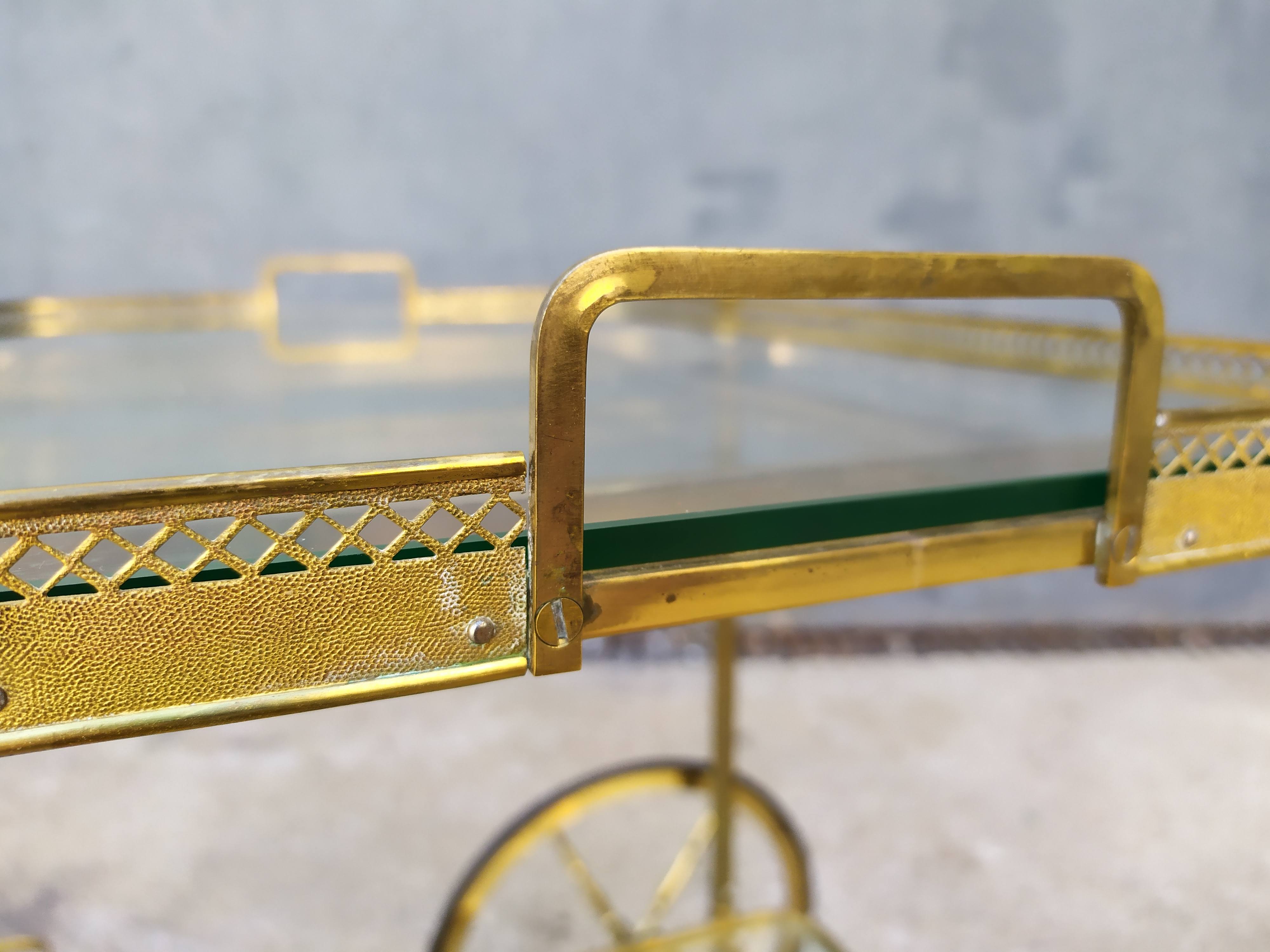 Golden brass cart