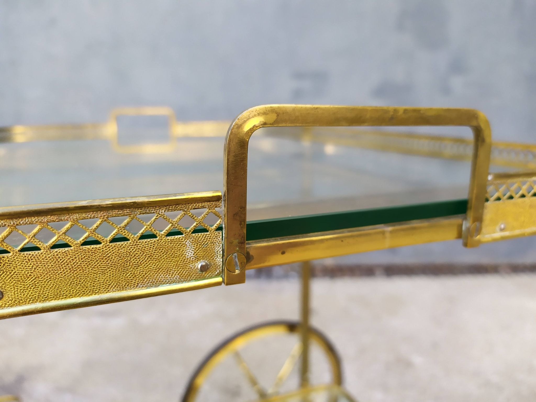 Golden brass cart