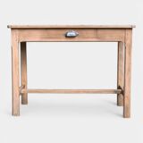 Art Deco farmhouse table in raw wood