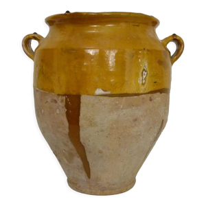 pot à confit jaune vernissé,