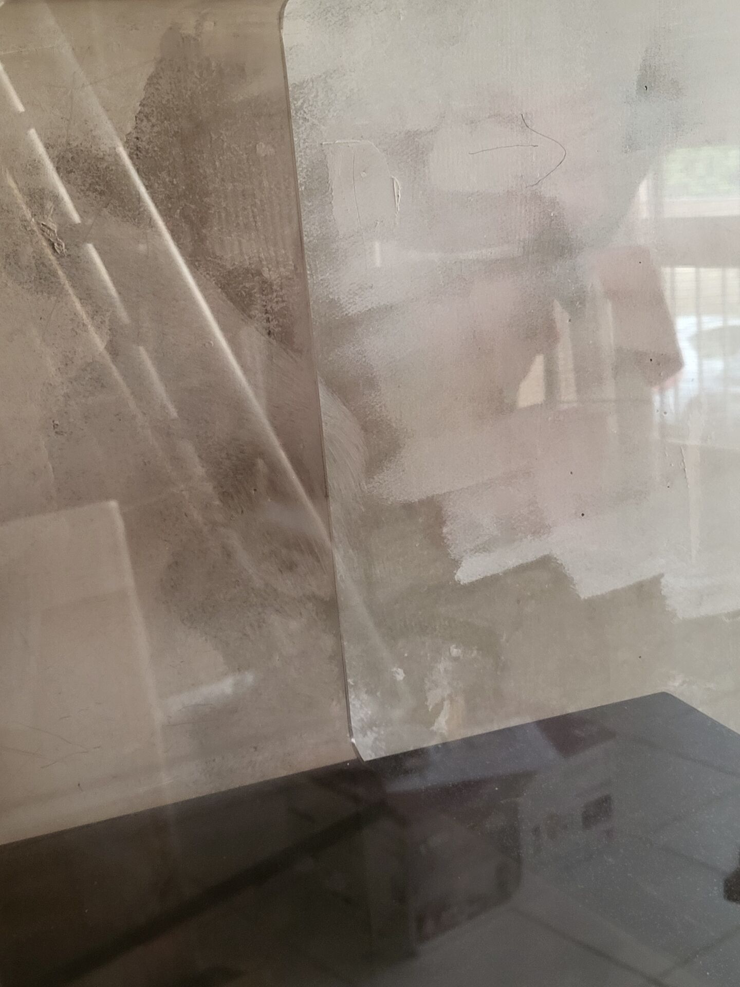 Rectangular piece of furniture or coffee table in smoked plexiglass by Michel Dumas.