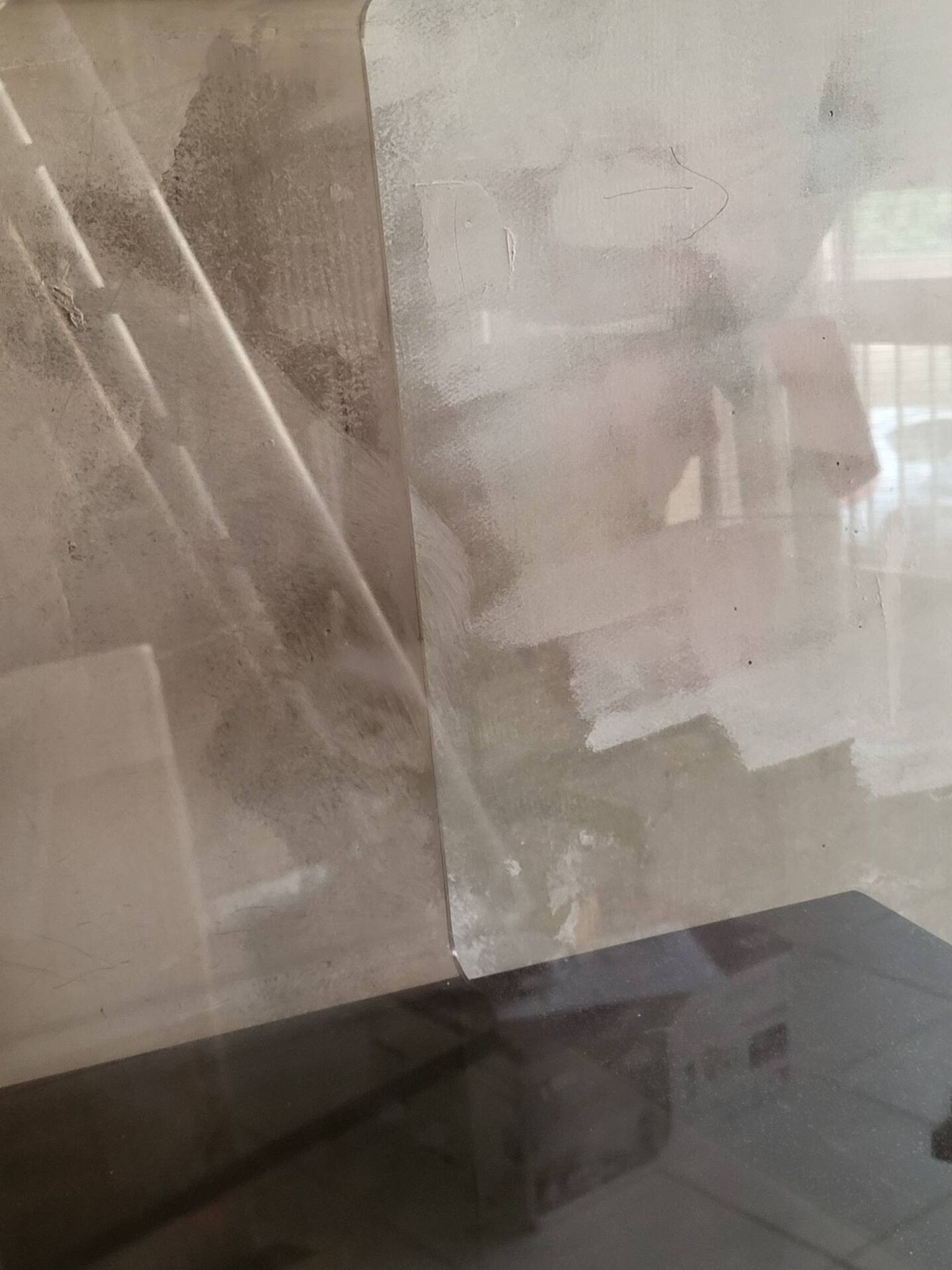 Rectangular piece of furniture or smoked plexiglass coffee table by Michel Dumas.
