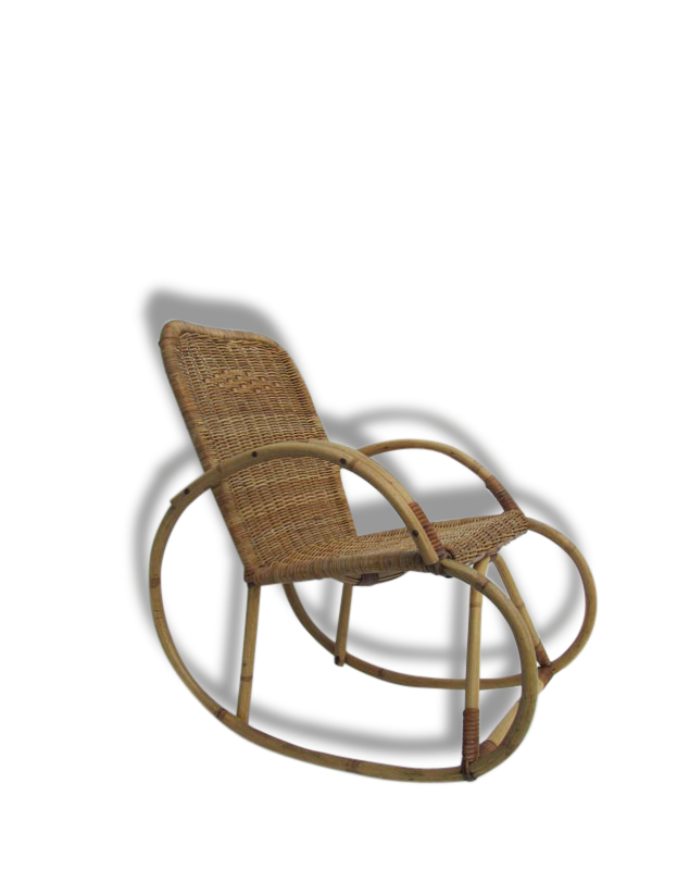 Cute kids 60/70 years rattan rocking chair