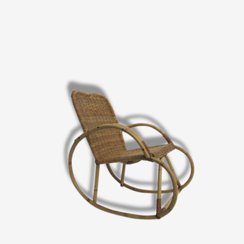 Cute kids 60/70 years rattan rocking chair