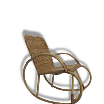 Cute kids 60/70 years rattan rocking chair