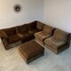 Old modular velvet sofa design from the 70s vintage 6 elements