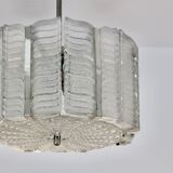 Suspension en verre texturé et nickel Kalmar