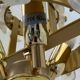 Iridescent Murano Glass and Brass Palm Leaves Chandelier