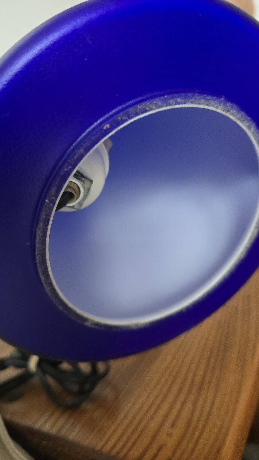 Lampe moderniste années 80 90 bleu cobalt bleu klein Verre de Vianne