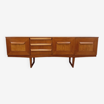 Vintage Scandinavian style sled foot sideboard in teak from the 60s