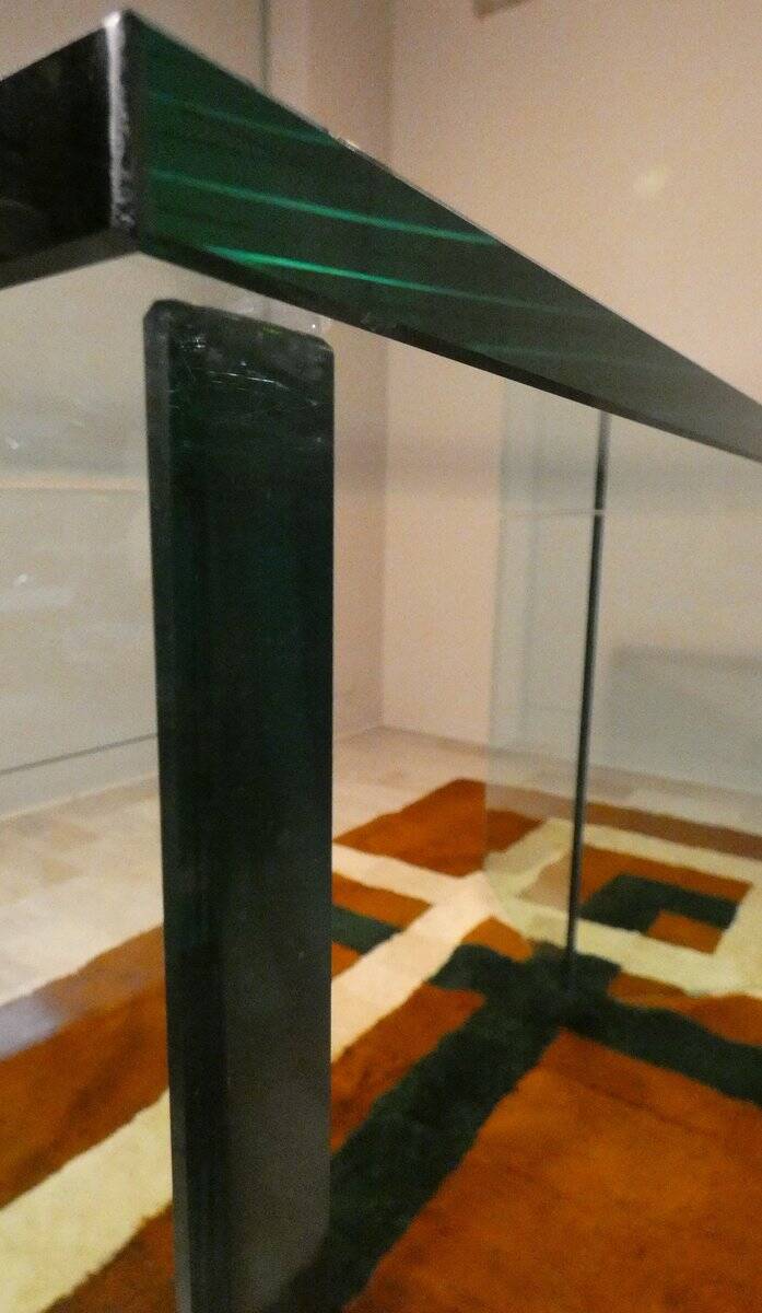 Bacco desk in transparent glass attributed to Tonelli, Italy, 1980s.